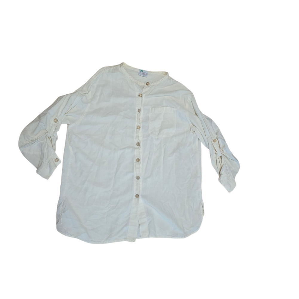 Vintage Corton Usa White Button-Up Shirt Size L